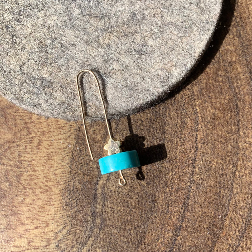 Turquoise floral earrings